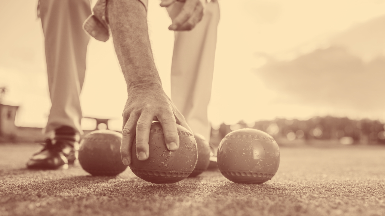 A bocce field.