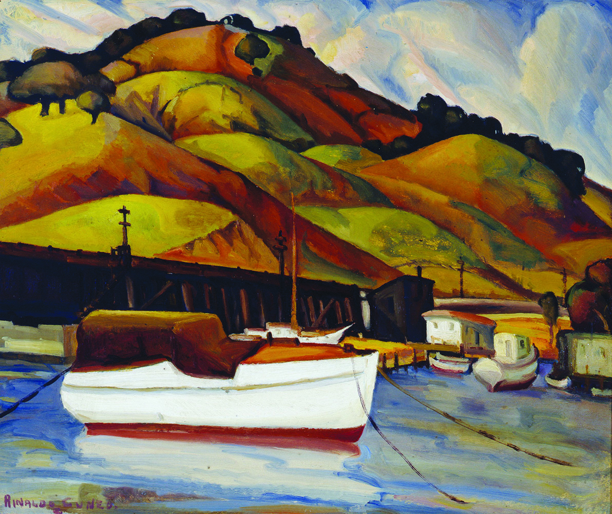 Cuneo, Rinaldo – California Hills with White Boat - Museo Italo Americano